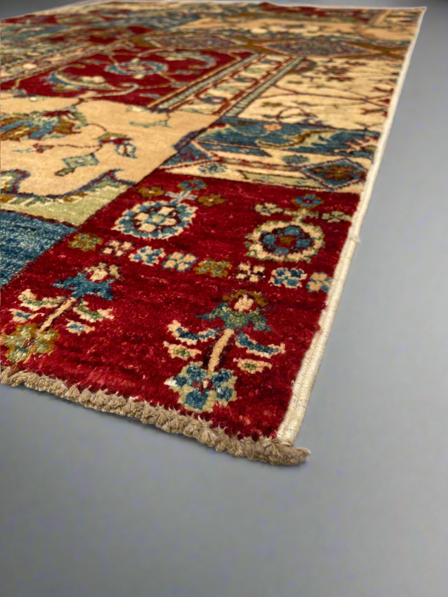 Afghan Hand Knotted/ Knitted Living Room/Dining Room Chob Rang(Shawl Design) Area Rug 5.9x4.0 ft (CH-M-5.9x4.0-6-N) (Kabul)