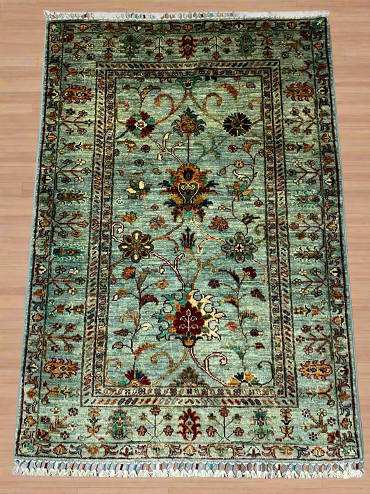 Afghan Hand Knotted/ Knitted Living Room/Dining Room Chob Rang(Shawl Design) Area Rug 4.82ftx3.3ft (CH-M-4.82x3.3-6-N) (Kabul)