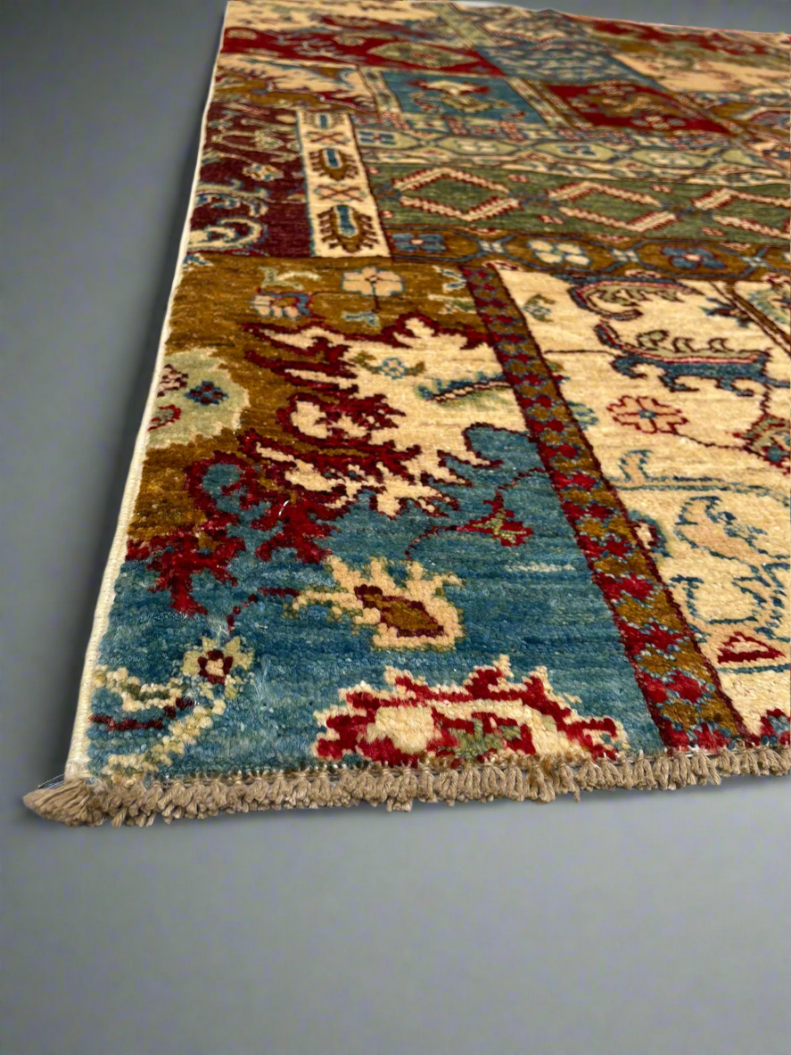 Afghan Hand Knotted/ Knitted Living Room/Dining Room Chob Rang(Shawl Design) Area Rug 5.9x4.0 ft (CH-M-5.9x4.0-6-N) (Kabul)