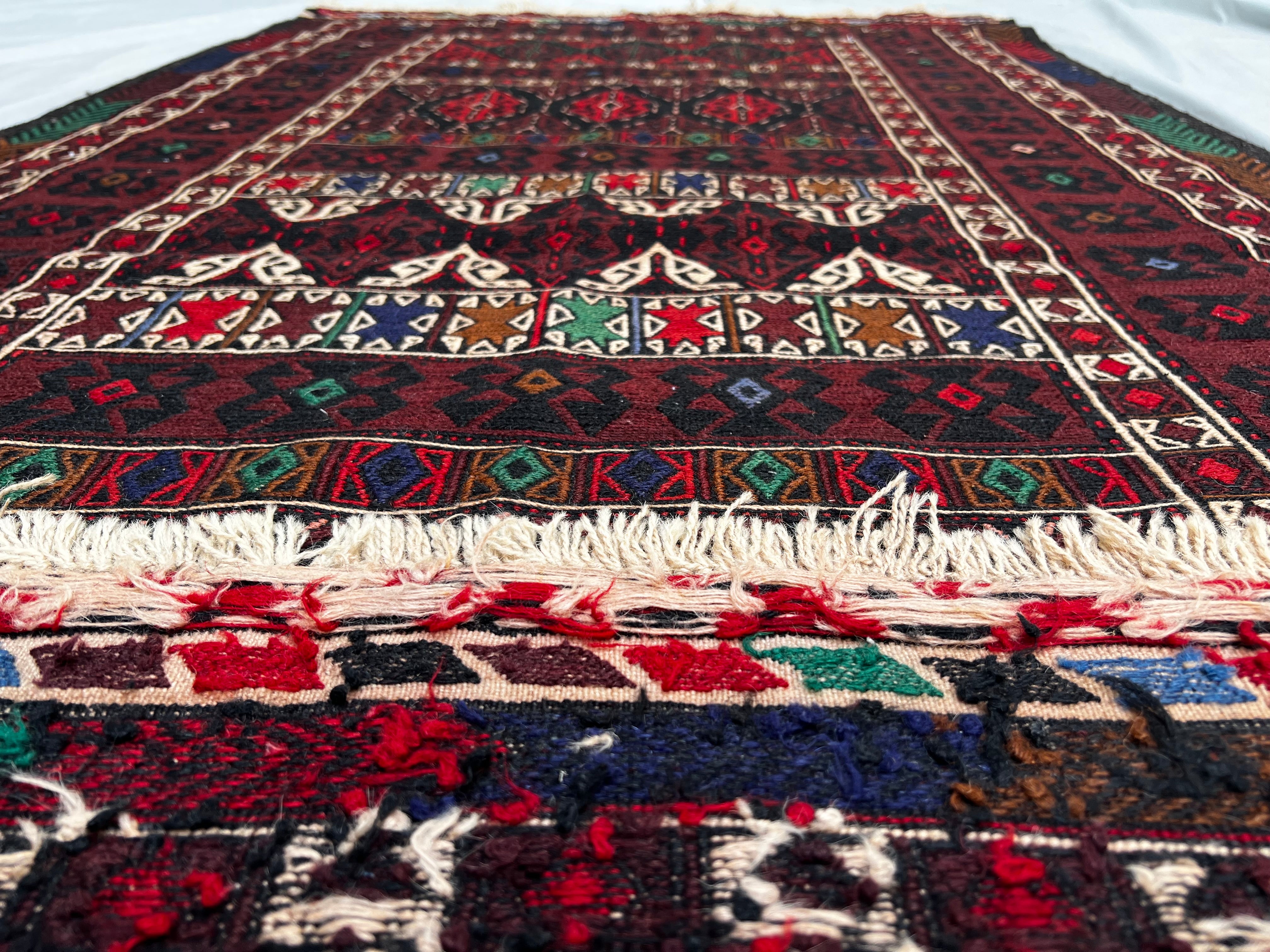 BEST PRICE... Size: 4'6 x 2'2 popular feet, Beautiful Handmade Vintage Afghan Nomadic Herati Kilim - Afghan Nomadic Sofreh Kilim/ Unique Kilim Rug